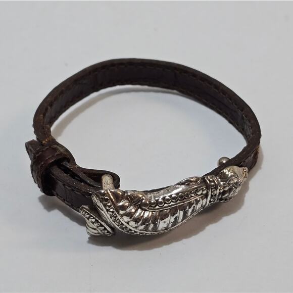 Brighton Vintage Crocodile Leather‎ Bracelet - Picture 2 of 4